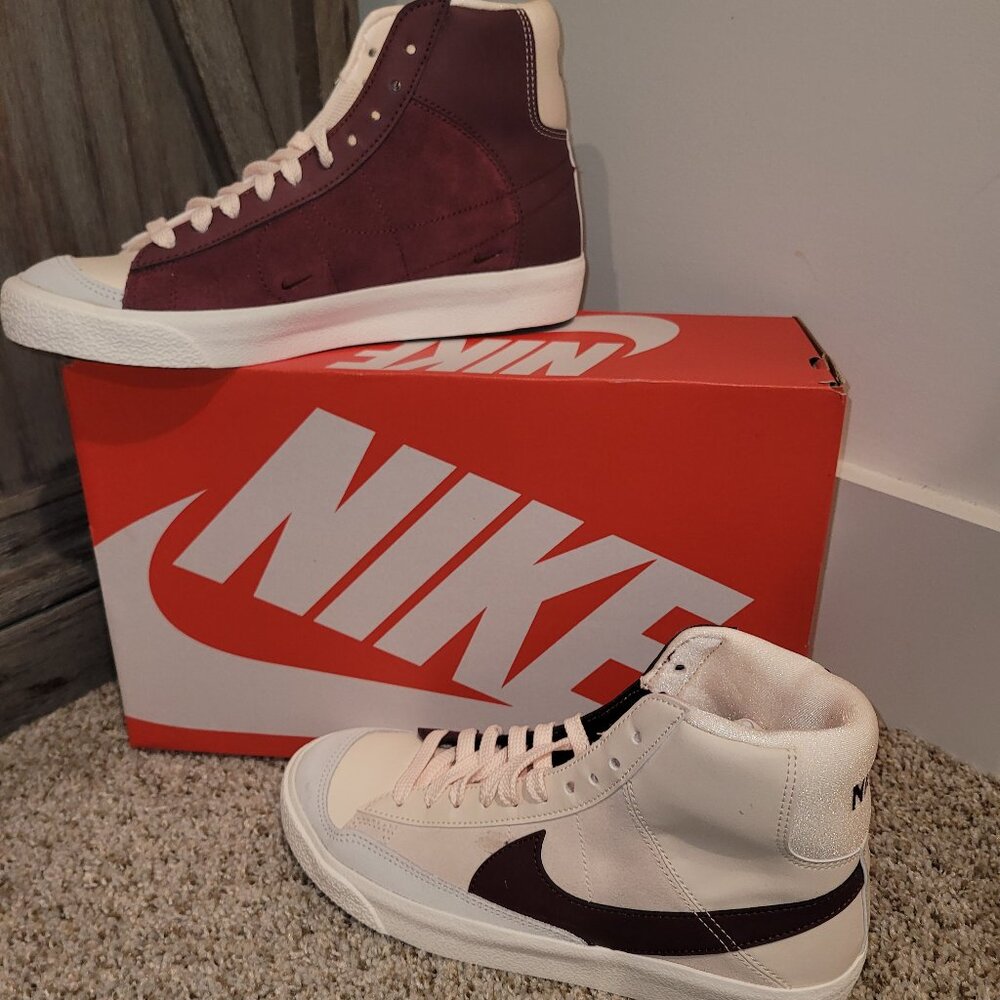 Nike Women’s Blazer Mid Sneaker - Cream & Burgundy